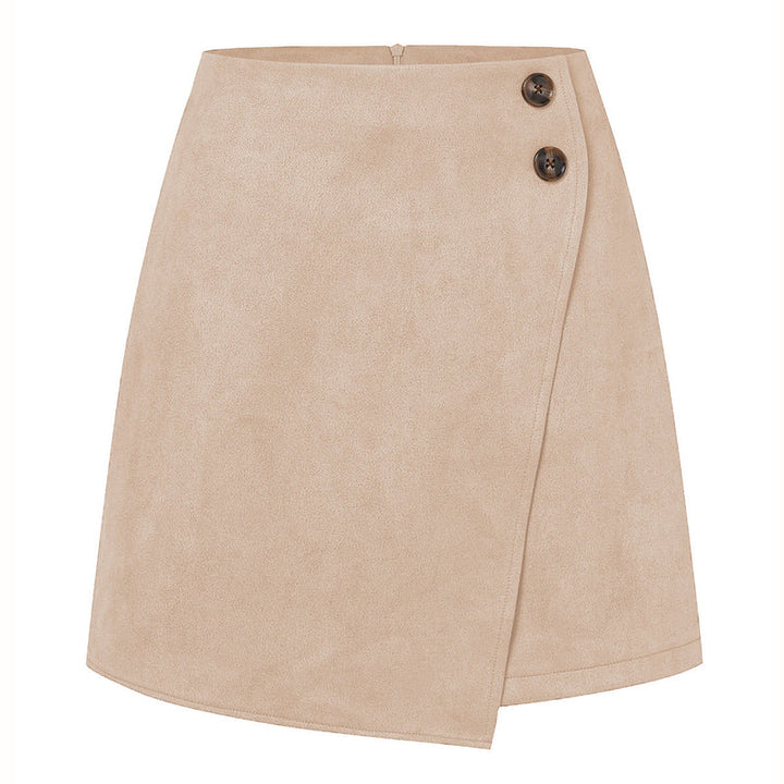 Sophia | Svart Kort Jeanskjol med Asymmetrisk Fåll 7