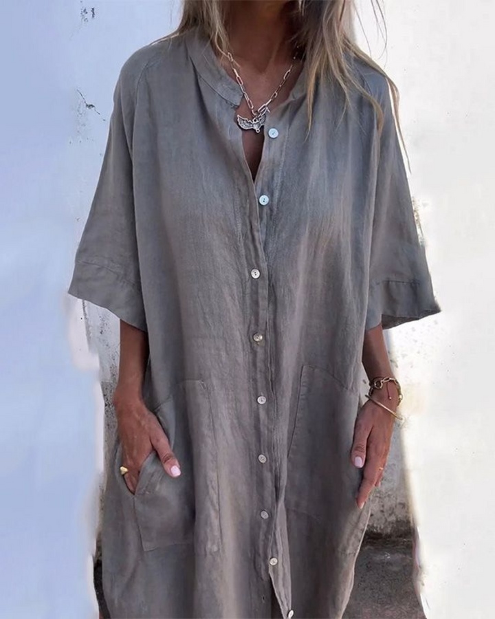 Sophie | Avslappnad Boho Skjortklänning Dam 1