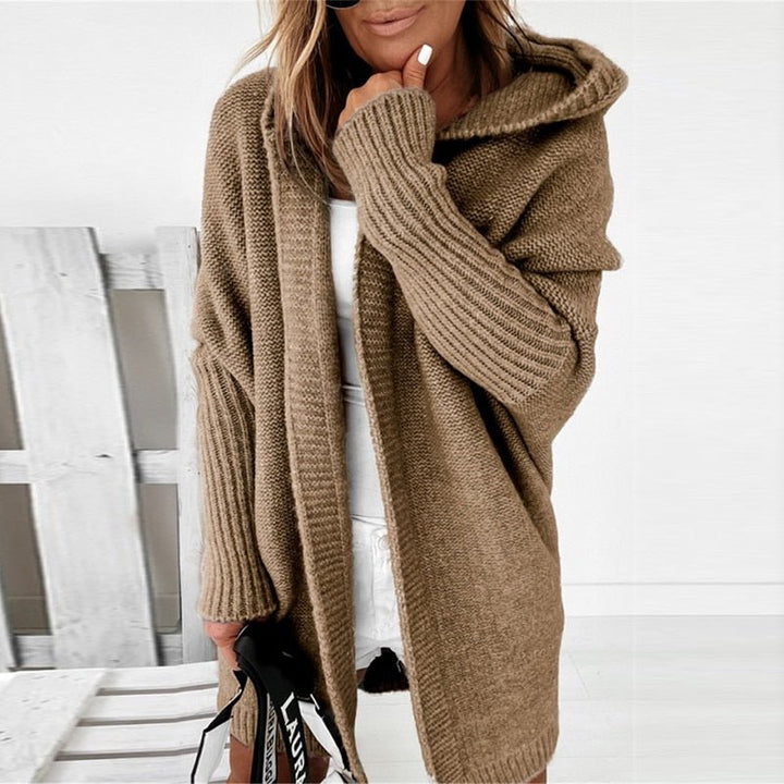 Sophie | Avslappnad Hooded Cardigan med Batwing-Ärmar 0