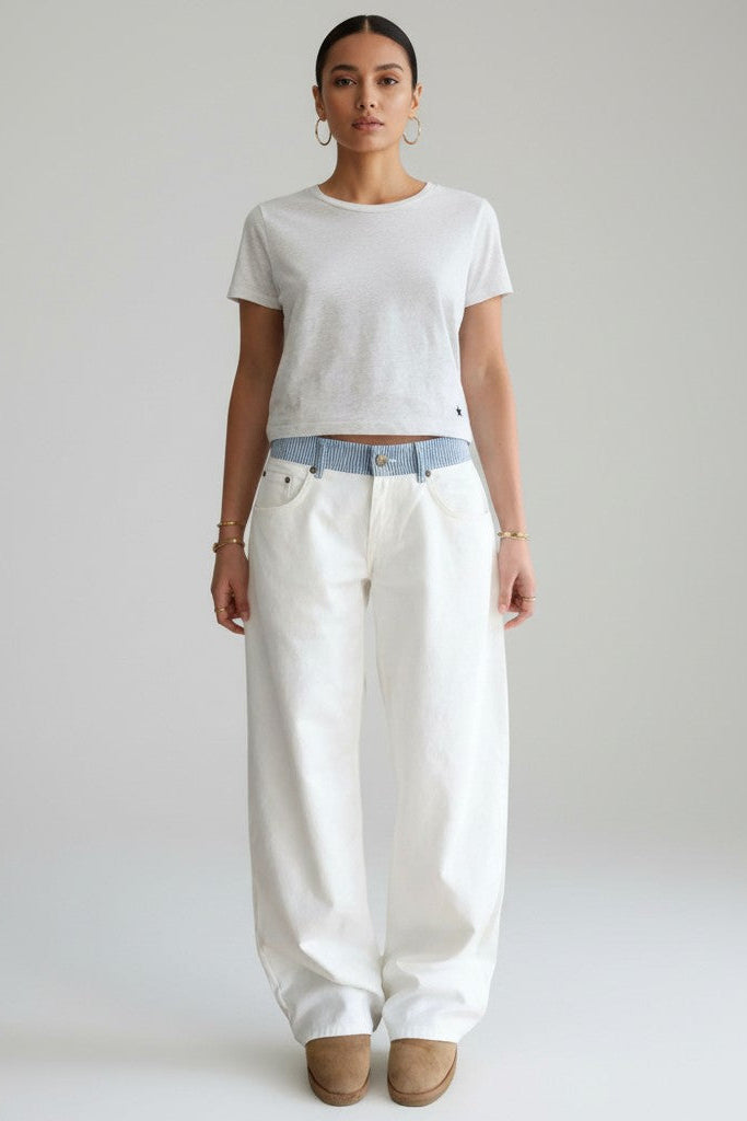 Sophie | Avslappnade Medelhöga Jeans med Randig Design 1