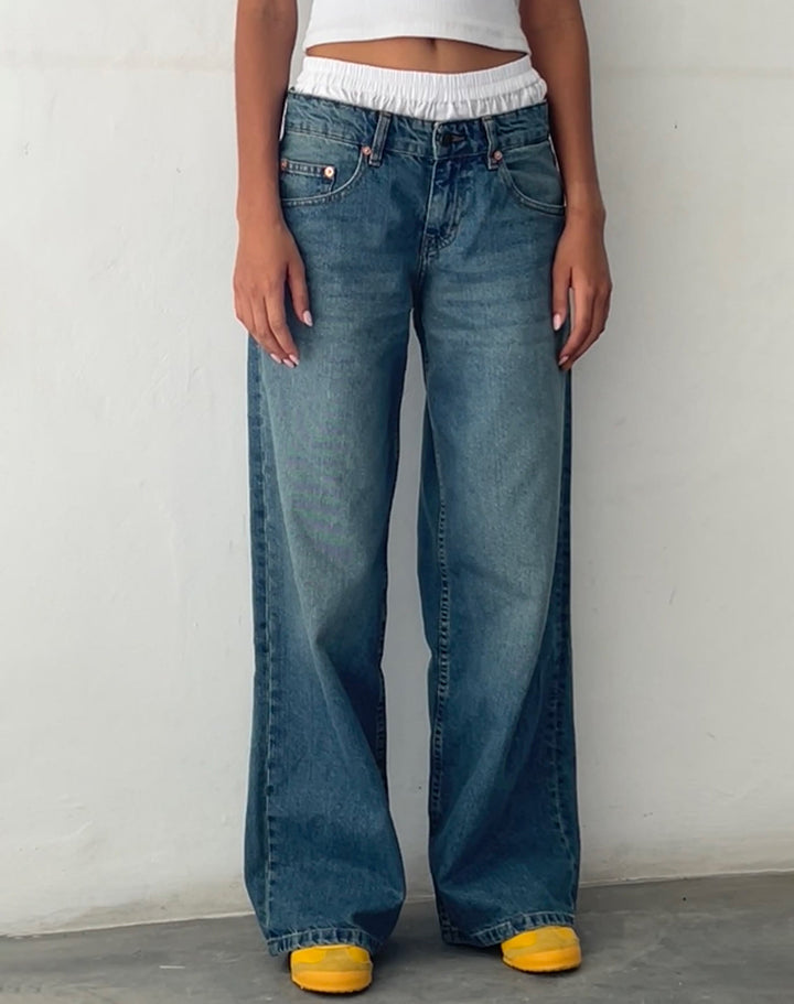 Sophie | Baggy Vintage Låg Midja Jeans Dam 0