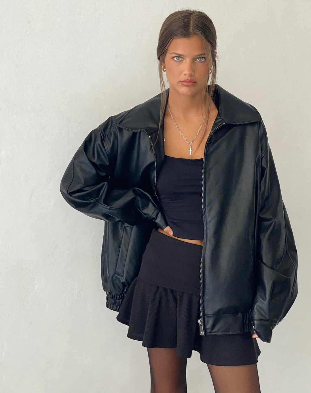 Sophie | Boxig Svart Oversized Kavaj med Slagkrage 0