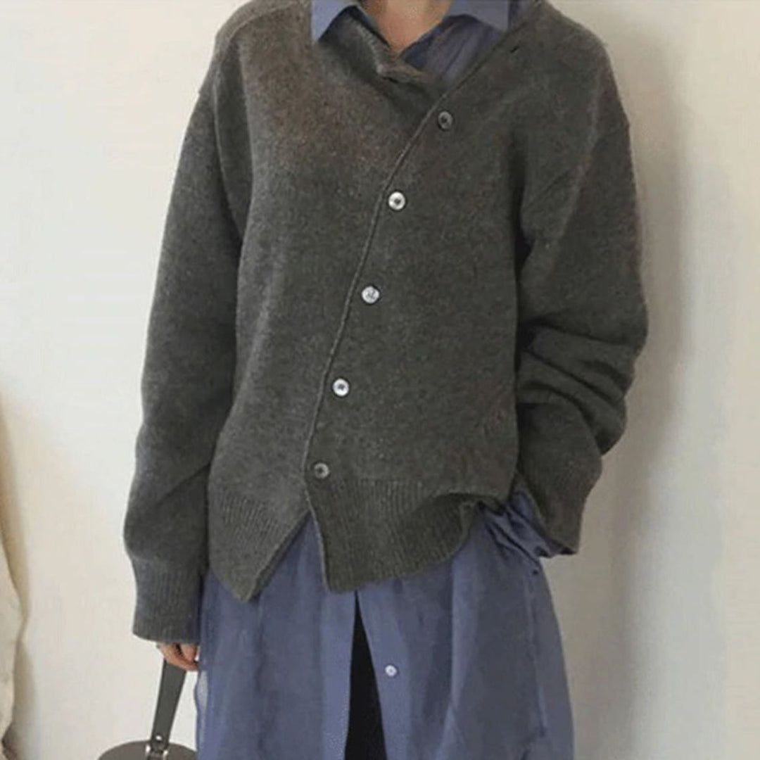 Sophie | Chic Omlott Tröja med Asymmetrisk Knäppning 1
