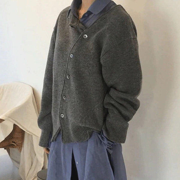 Sophie | Chic Omlott Tröja med Asymmetrisk Knäppning 4