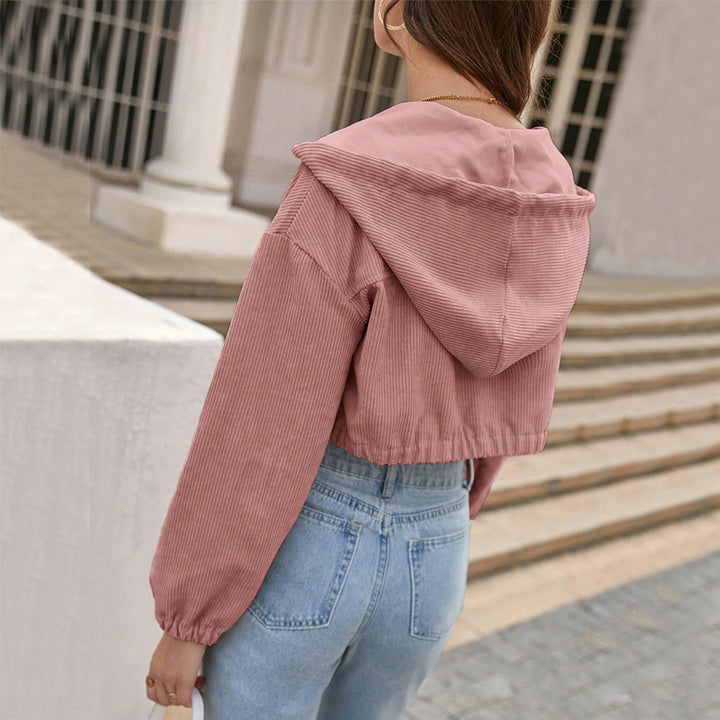 Sophie | Cropped Manchesterjacka Med Huva För Höststil 3