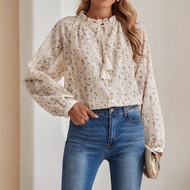 Sophie | Elegant Blommig Långärmad Blus för Dam 1