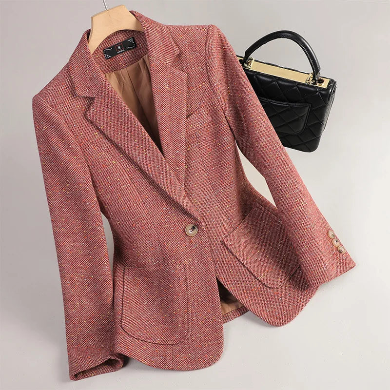 Sophie | Elegant Höst Blazer med Fiskbensväv 0