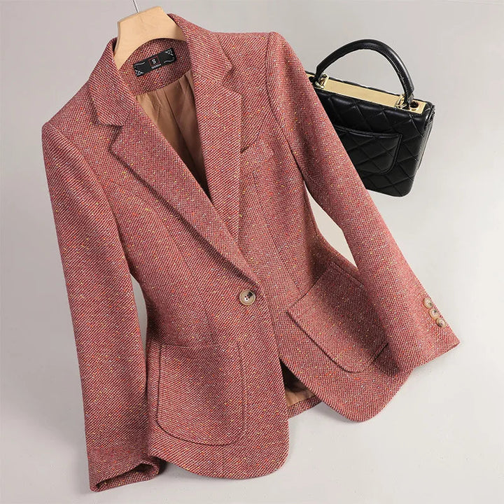 Sophie | Elegant Höst Blazer med Fiskbensväv 0