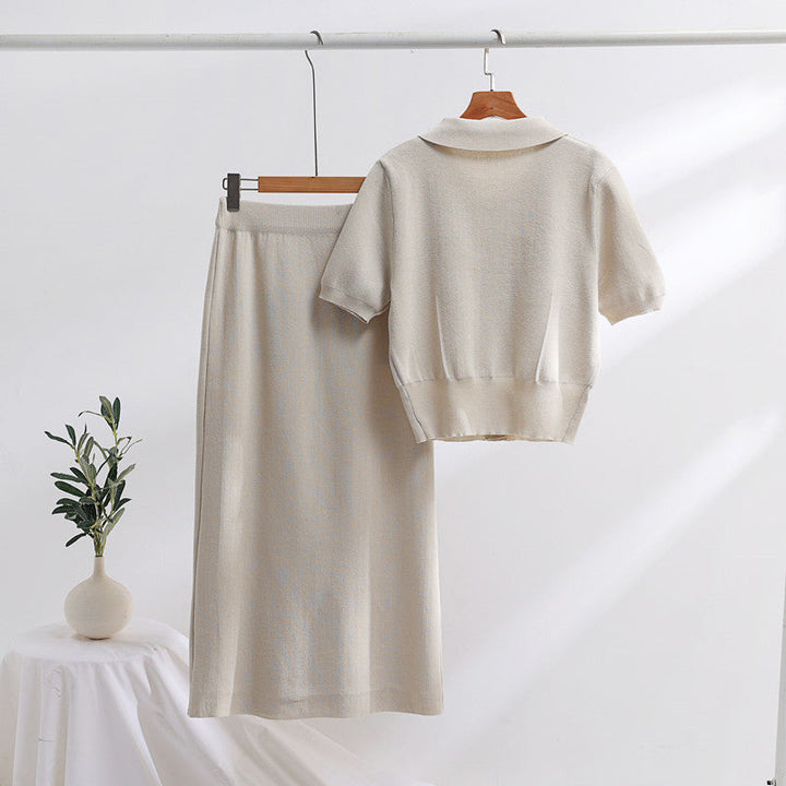 Sophie | Elegant Kortärmad Polo Set Med Kjol 3