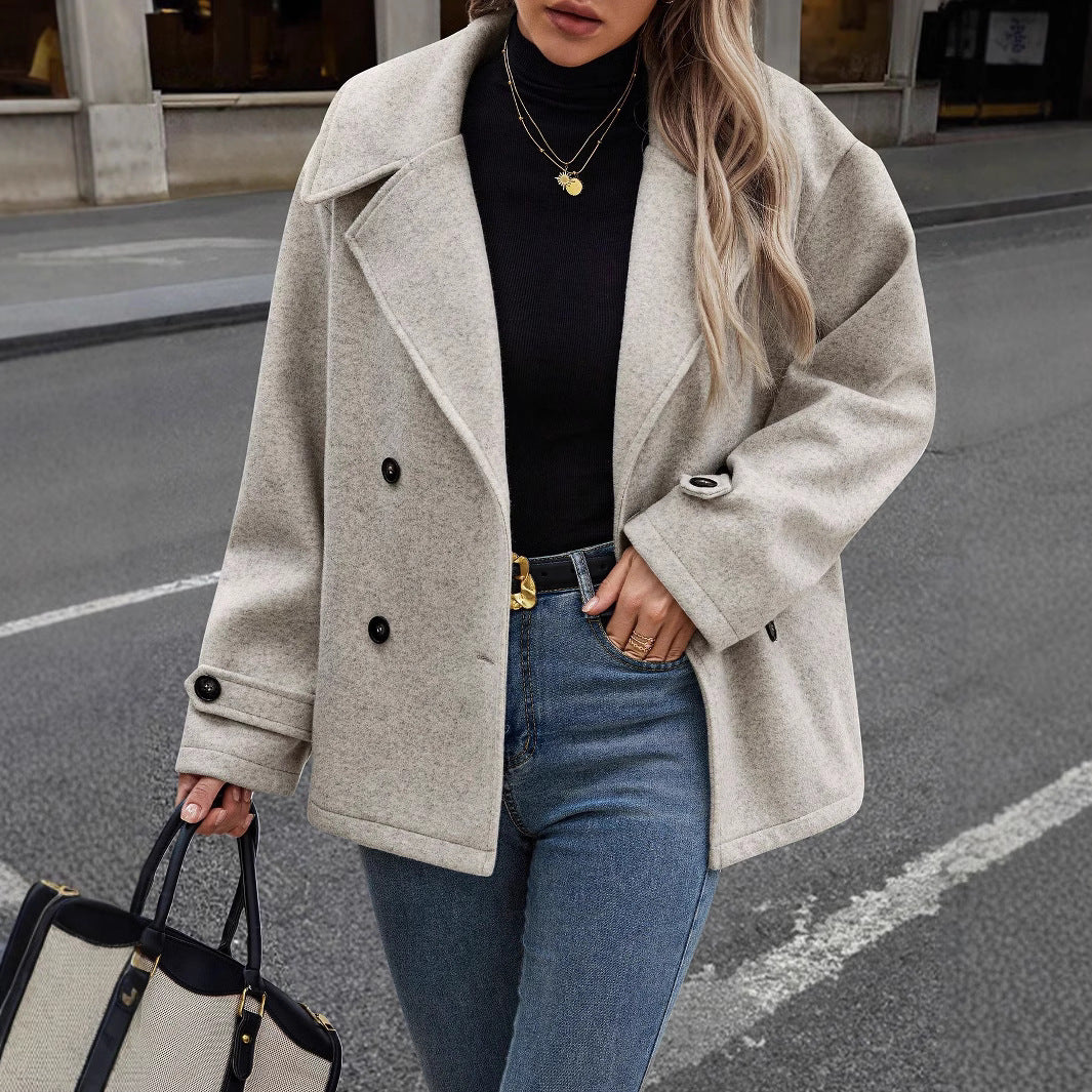 Sophie | Elegant Lång Höstkappa i Ullblandning 0