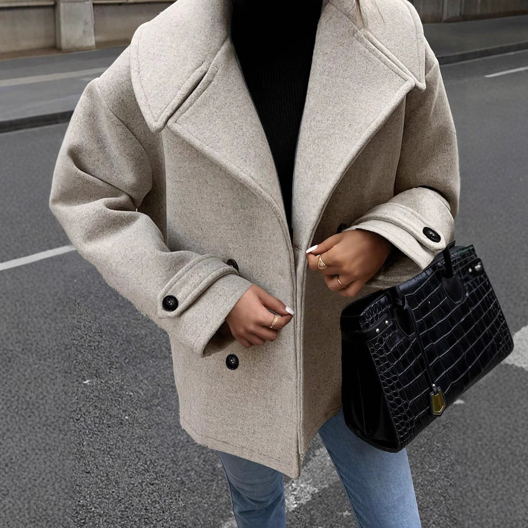 Sophie | Elegant Lång Höstkappa i Ullblandning 2