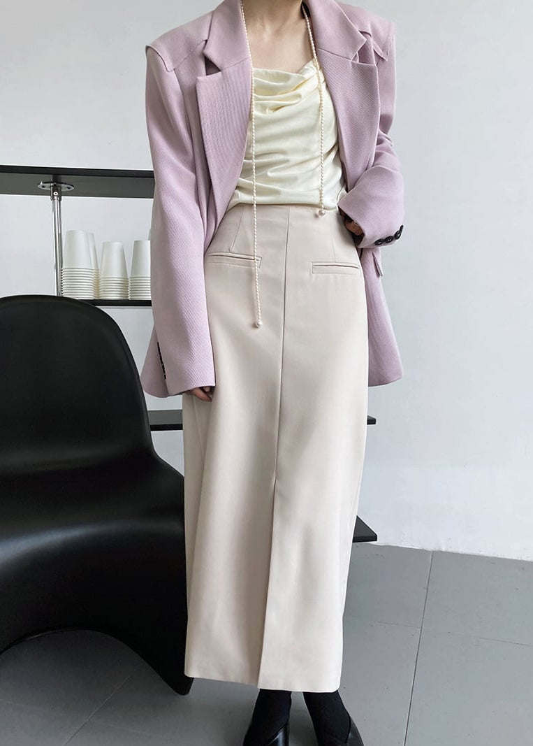 Sophie | Elegant Lång Kostymkjol med Slits för Vårens Stilar 1