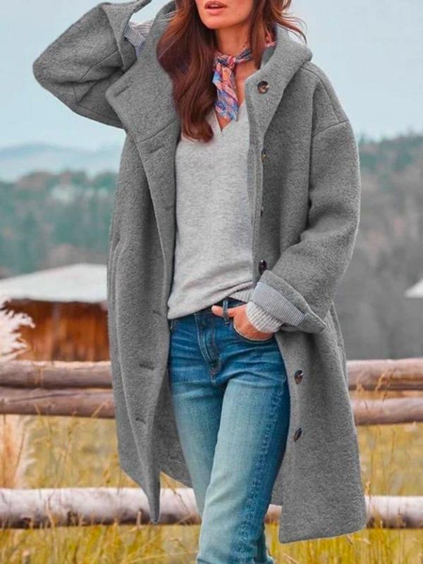 Sophie | Elegant Lång Vinterjacka Dam Med Fickor 1