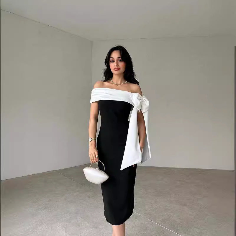 Sophie | Elegant Off-Shoulder Cocktailklänning Dam med Stilren Design 0