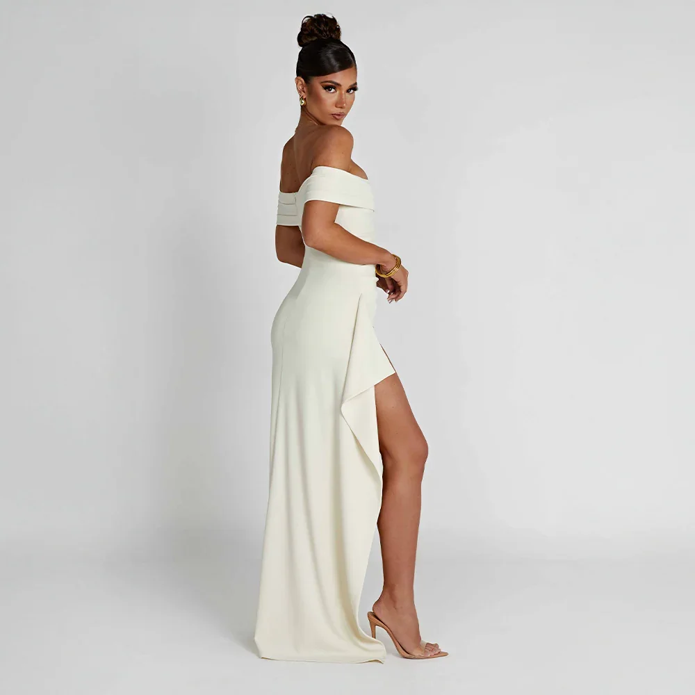 Sophie | Elegant Off Shoulder Maxiklänning för Dam med Hög Slits 5