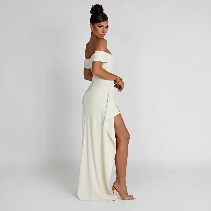 Sophie | Elegant Off Shoulder Maxiklänning för Dam med Hög Slits 5