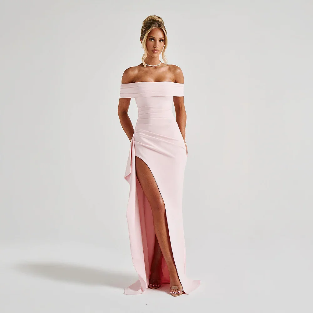 Sophie | Elegant Off Shoulder Maxiklänning för Dam med Hög Slits 6