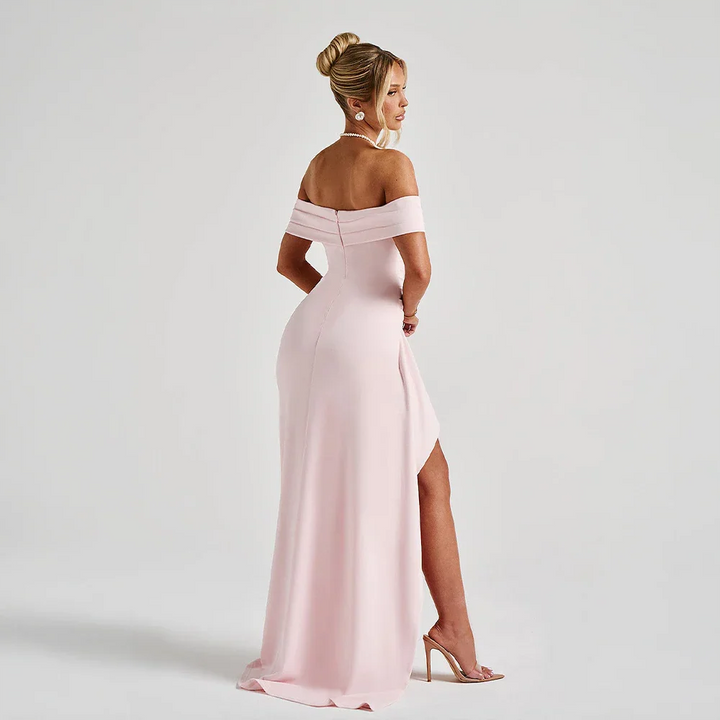 Sophie | Elegant Off Shoulder Maxiklänning för Dam med Hög Slits 8