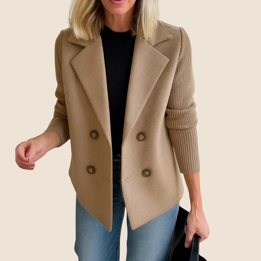 Sophie | Elegant Slim Fit Svart Kavaj Dam Med Funktionella Fickor 0