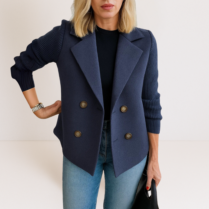 Sophie | Elegant Slim Fit Svart Kavaj Dam Med Funktionella Fickor 3
