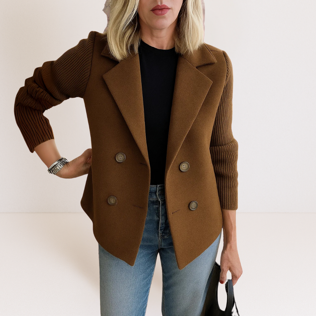 Sophie | Elegant Slim Fit Svart Kavaj Dam Med Funktionella Fickor 7