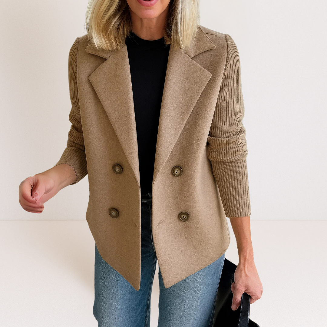 Sophie | Elegant Slim Fit Svart Kavaj Dam Med Funktionella Fickor 8