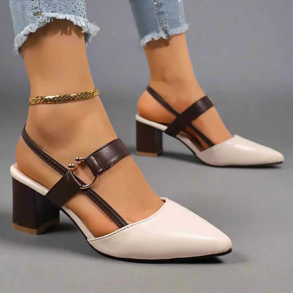 Sophie | Elegant Slingback Klackskor Dam med Blockklack och Stöd 1