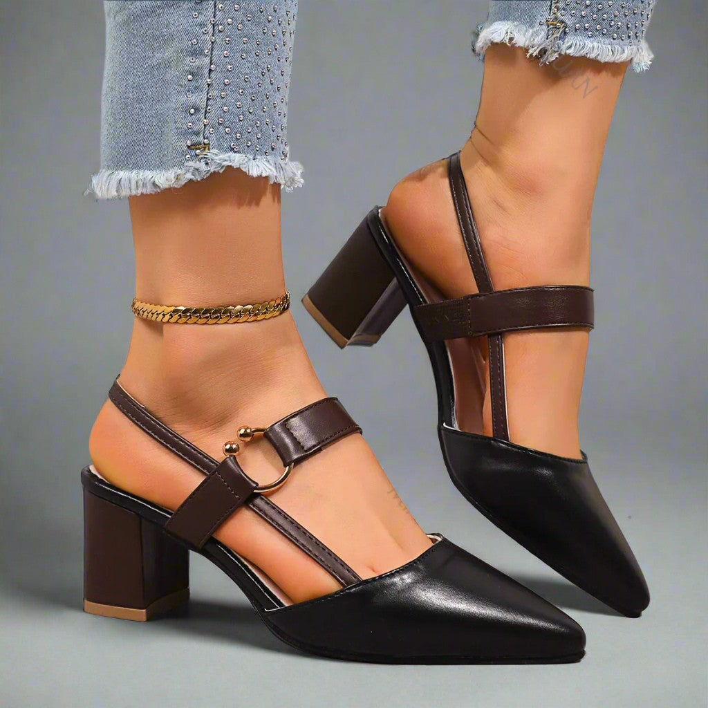 Sophie | Elegant Slingback Klackskor Dam med Blockklack och Stöd 2
