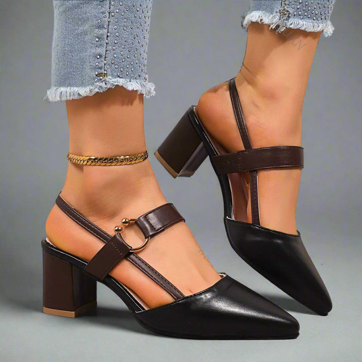 Sophie | Elegant Slingback Klackskor Dam med Blockklack och Stöd 2