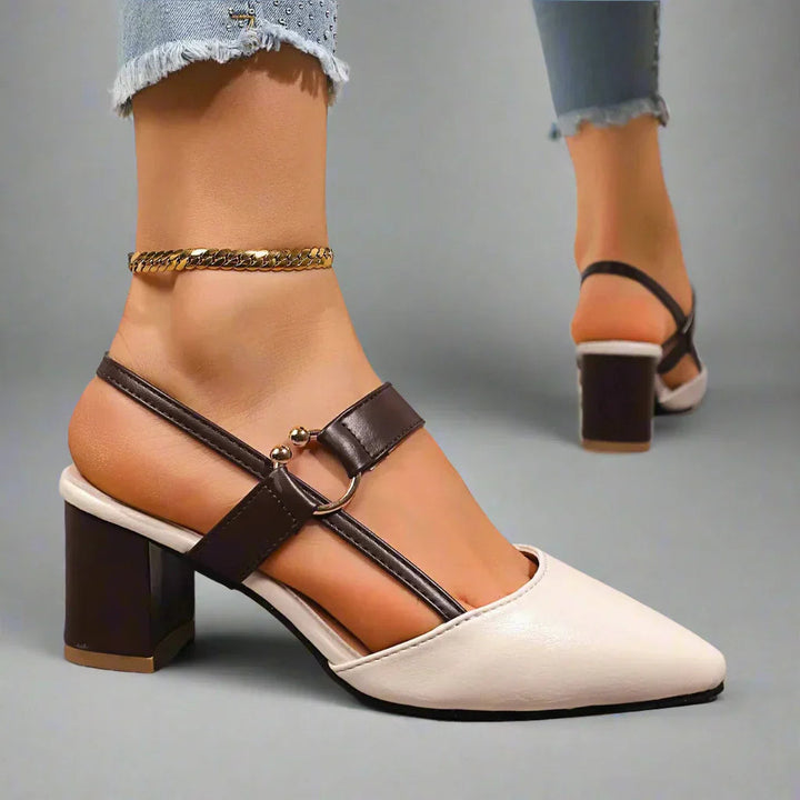 Sophie | Elegant Slingback Klackskor Dam med Blockklack och Stöd 3
