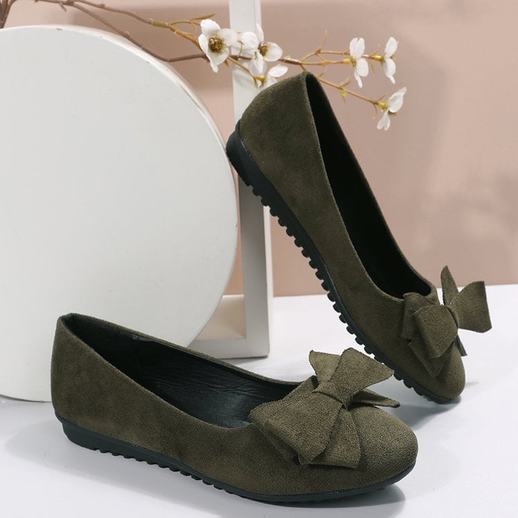 Sophie | Elegant Slip-On Dam Loafers Med Rosett och Gummisula 3