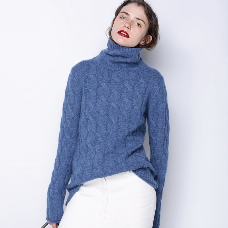 Sophie | Elegant Stickad Dam Tröja Med Hög Hals 0