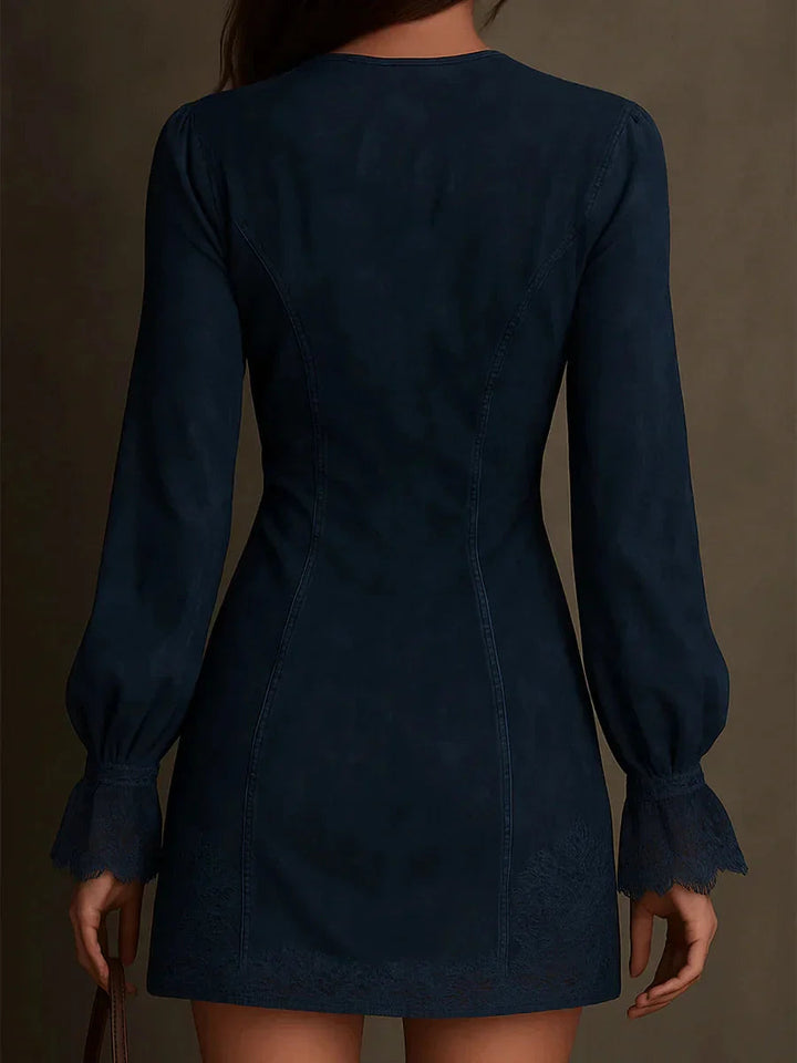 Sophie | Elegant Svart Miniklänning med Spetsdetaljer 3