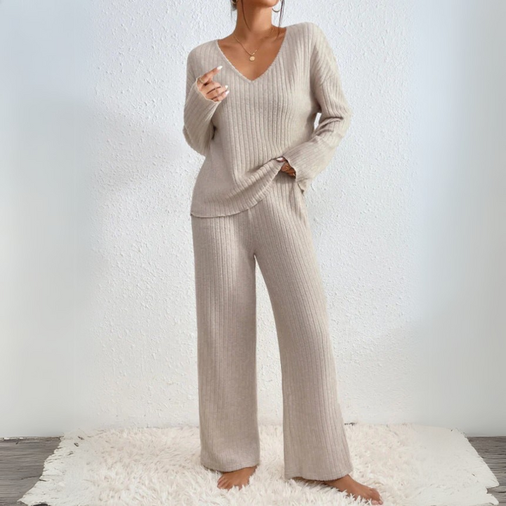 Sophie | Elegant V-Neck Loungewear Set För Damer 0
