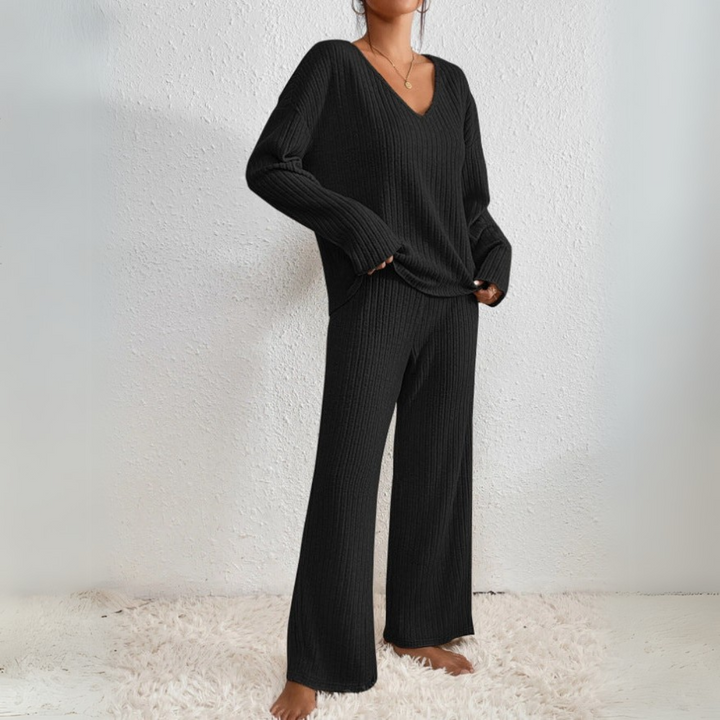 Sophie | Elegant V-Neck Loungewear Set För Damer 1