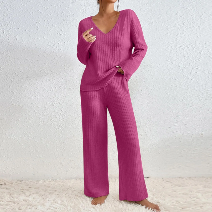 Sophie | Elegant V-Neck Loungewear Set För Damer 3