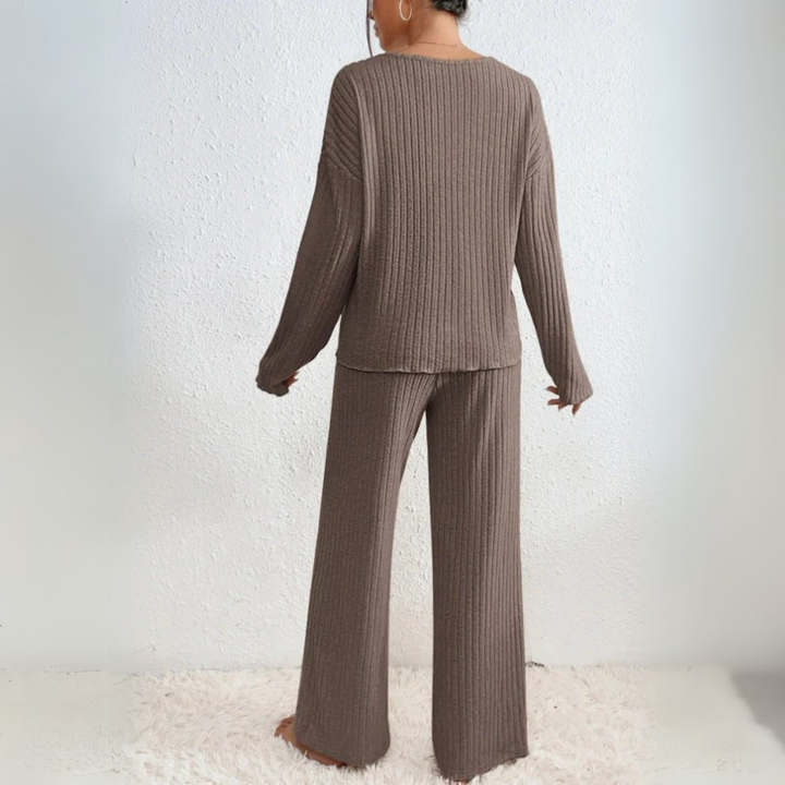 Sophie | Elegant V-Neck Loungewear Set För Damer 6