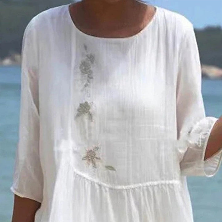 Sophie | Elegant Vit Sommarklänning för Damer 1