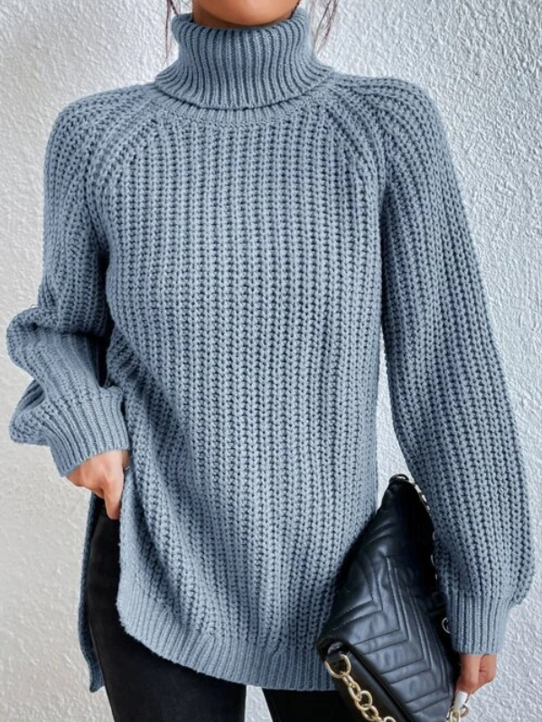 Sophie | Klassisk Hög Polokrage Tröja med Raglanärm för Dam 7