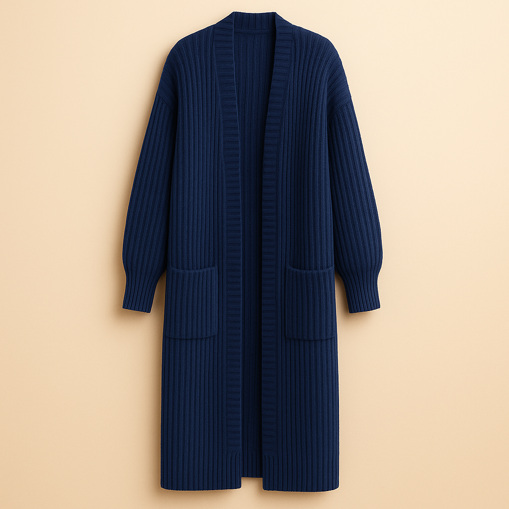 Sophie | Lång Stickad Kofta i Oversized Stil 2