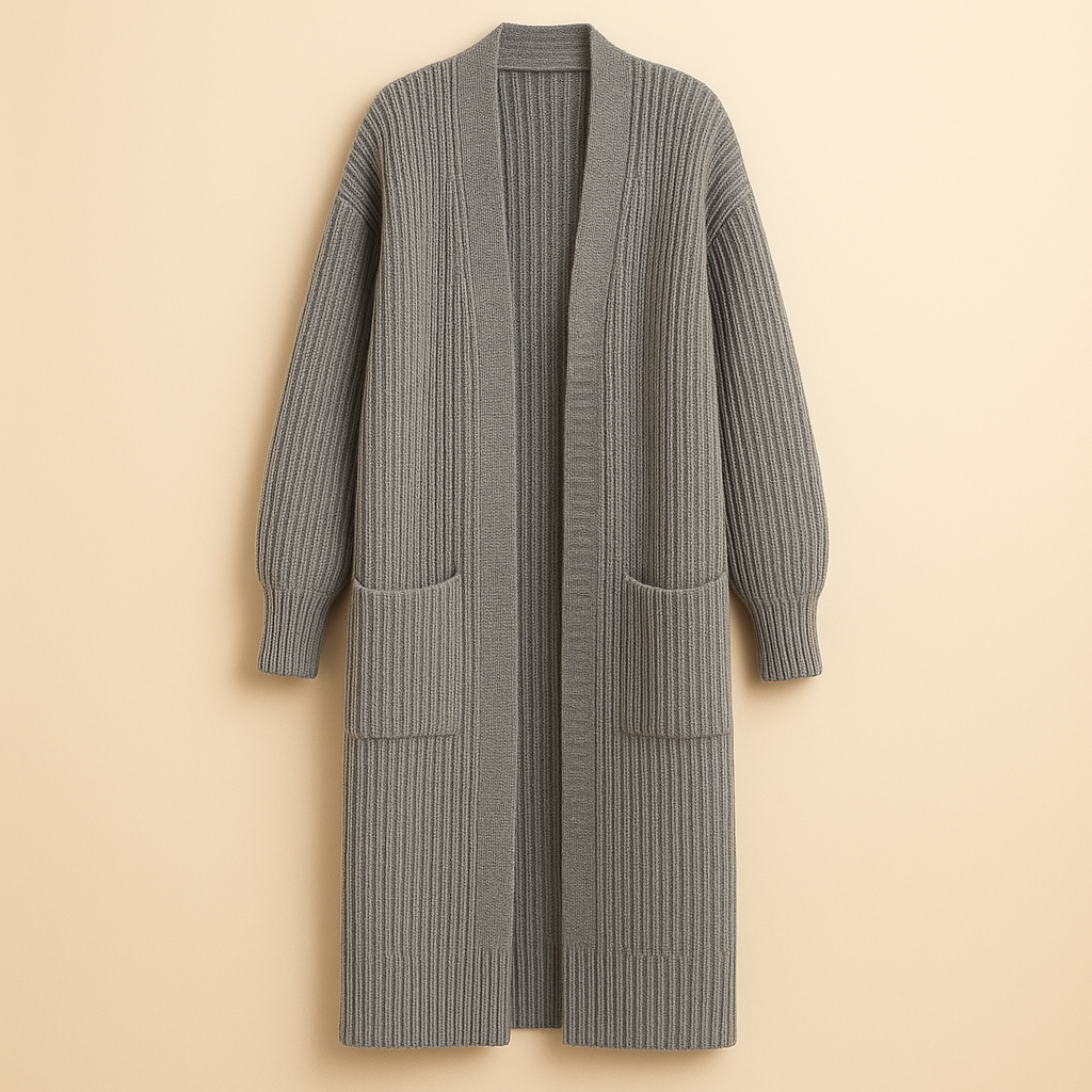 Sophie | Lång Stickad Kofta i Oversized Stil 3
