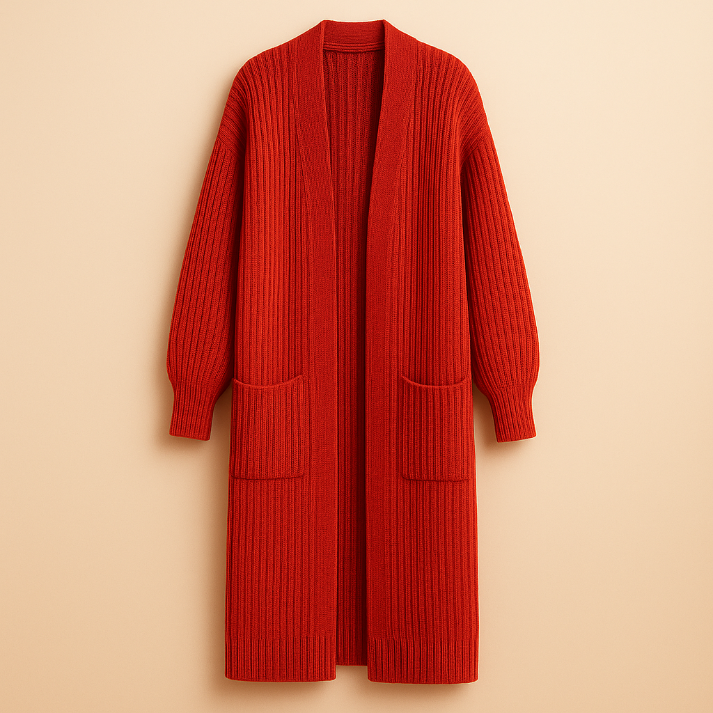 Sophie | Lång Stickad Kofta i Oversized Stil 7