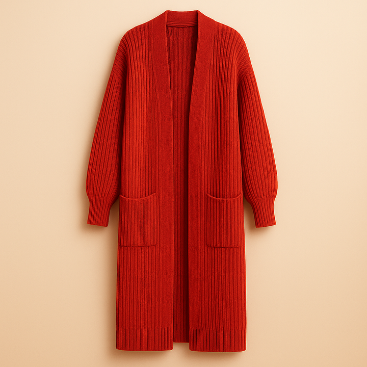 Sophie | Lång Stickad Kofta i Oversized Stil 7