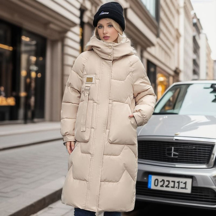 Sophie | Midjelång Vinterjacka Dam Med Avtagbar Huva 6
