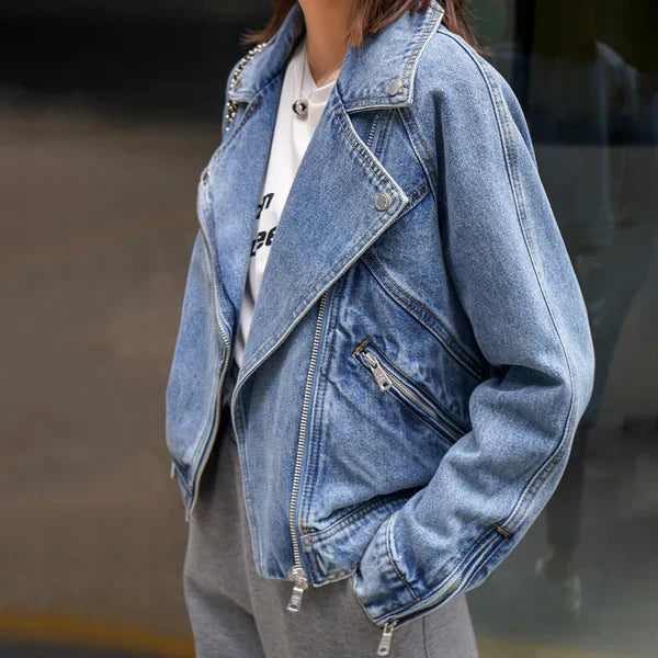 Sophie | Modern Asymmetrisk Jeansjacka Dam för Hösten 1