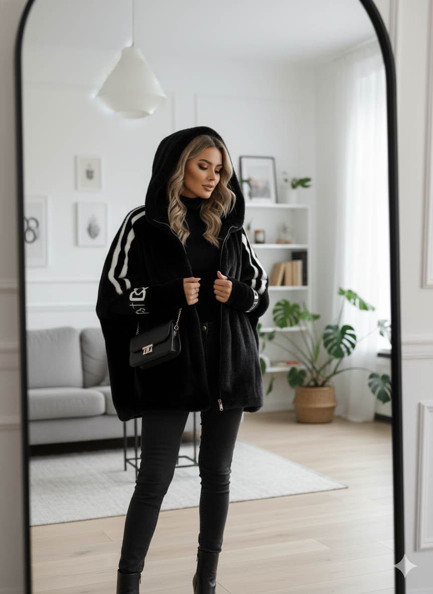 Sophie | Modern Oversized Vinterjacka Dam i Fuskpäls 8