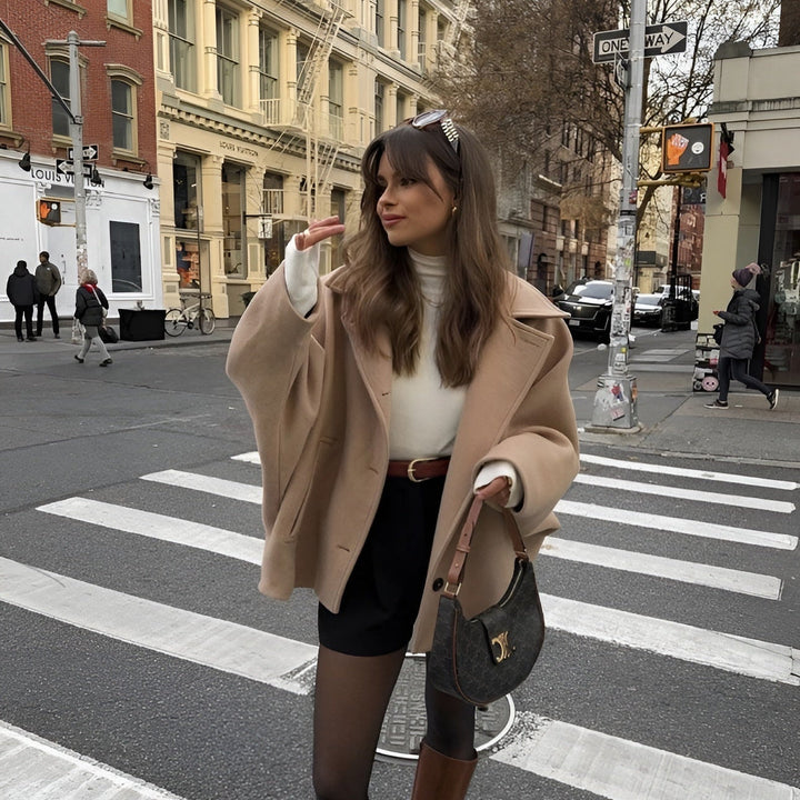 Sophie | Modern Oversized Vinterkappa Ull Dam med Mjuk Insida 0