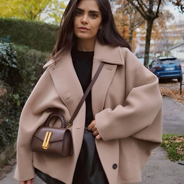 Sophie | Modern Oversized Vinterkappa Ull Dam med Mjuk Insida 6