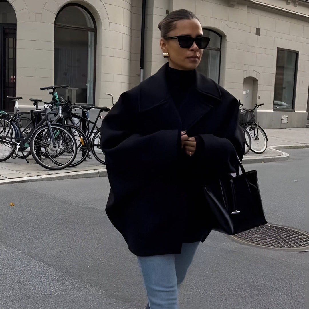 Sophie | Modern Oversized Vinterkappa Ull Dam med Mjuk Insida 8