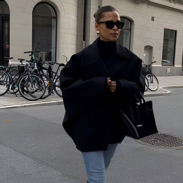 Sophie | Modern Oversized Vinterkappa Ull Dam med Mjuk Insida 8
